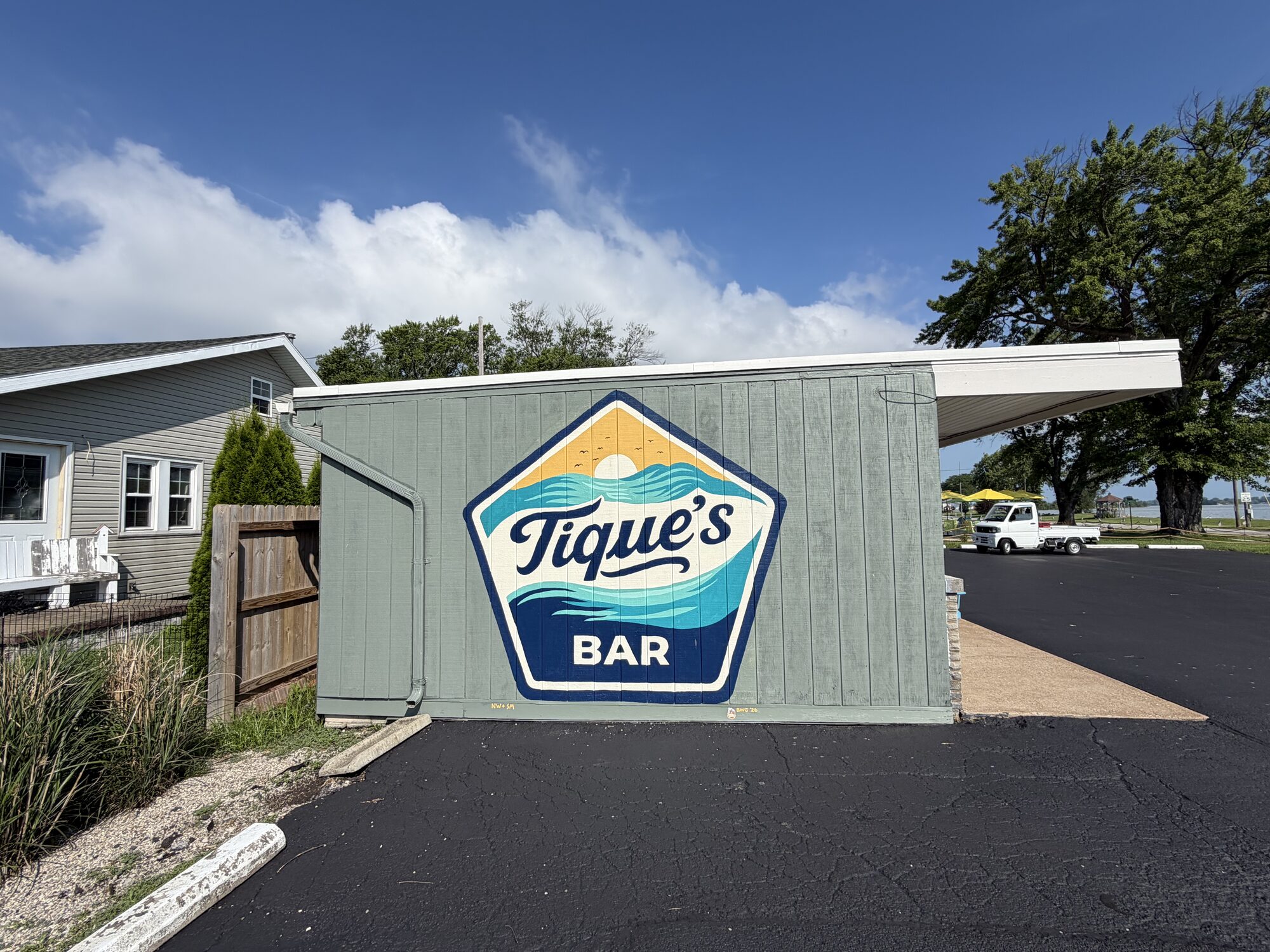 The hand-painted Tique's Bar mural